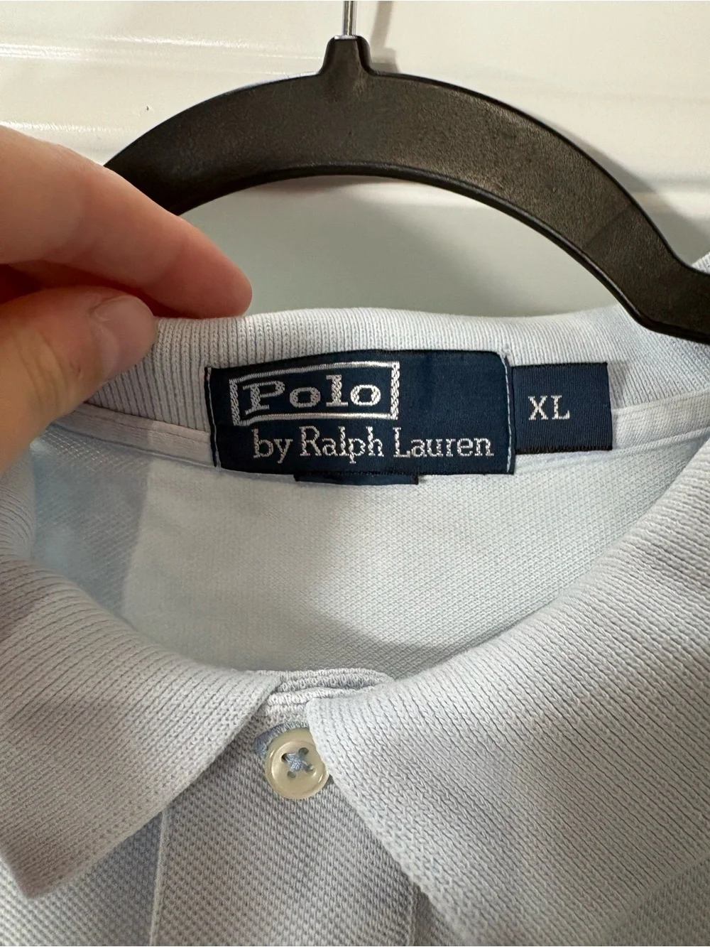 Ralph Lauren Pale Blue Men's Polo with Pink Pony